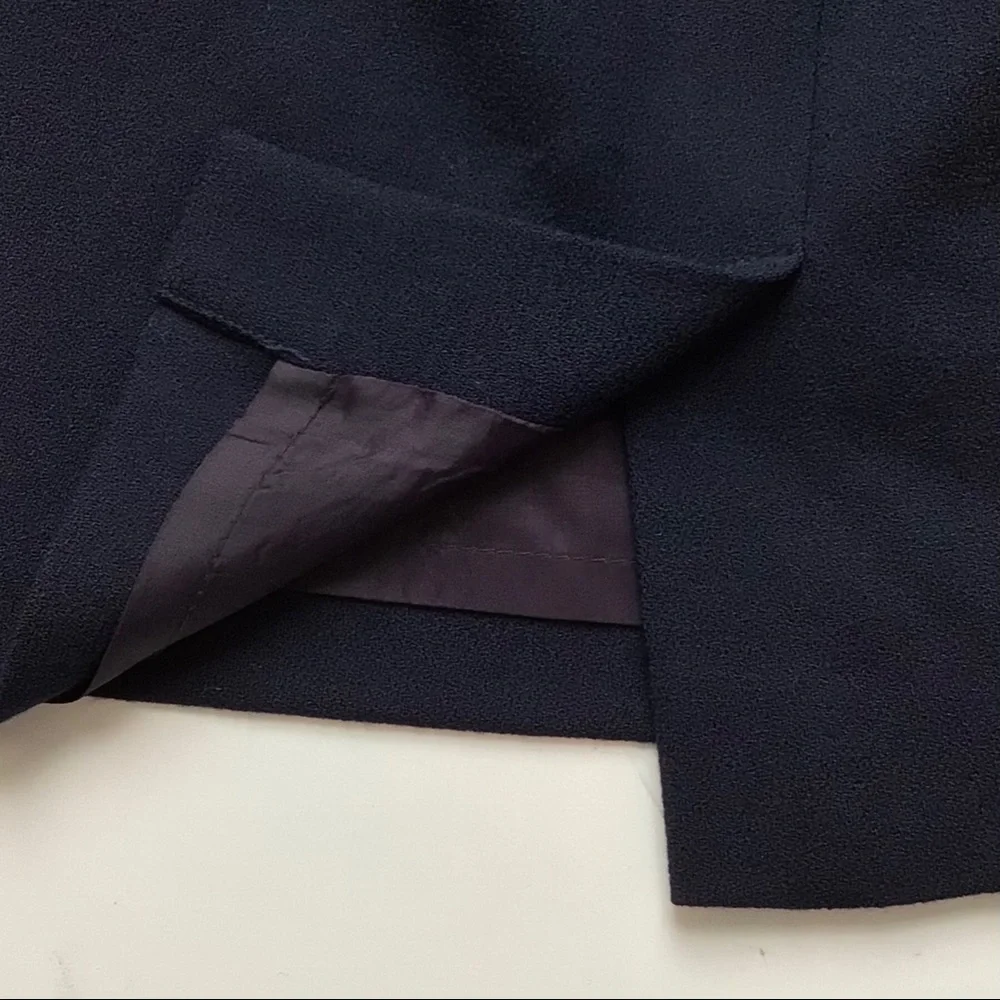 GIANNI Blue Wool Lined Pencil Skirt 4 Petite